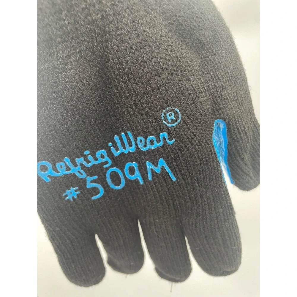 RefrigiWear 509M Dual Layer Unisex M Black Herringbone Grip Work Gloves‎ NWOT